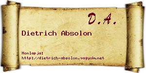 Dietrich Absolon névjegykártya